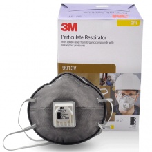 3M 9913V活性炭口罩男女用装修喷漆pm2.5防雾霾防甲醛防毒防尘