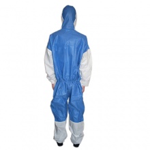 3M 4535白色带帽连体防护服（蓝色背部透气设计)